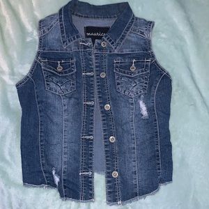 Maurices, small, sleeveless, denim jacket